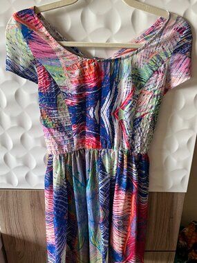 Mint Australia Multi-Color Abstract Print Dress - Size Small